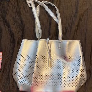 Silver tote bag